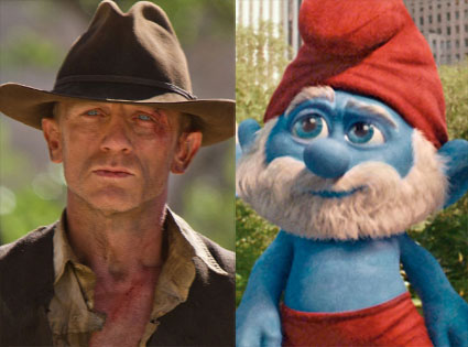 Cowboys & Aliens, The Smurfs Movie, Daniel Craig Cowboys & Aliens, The Smurfs Movie, Daniel Craig